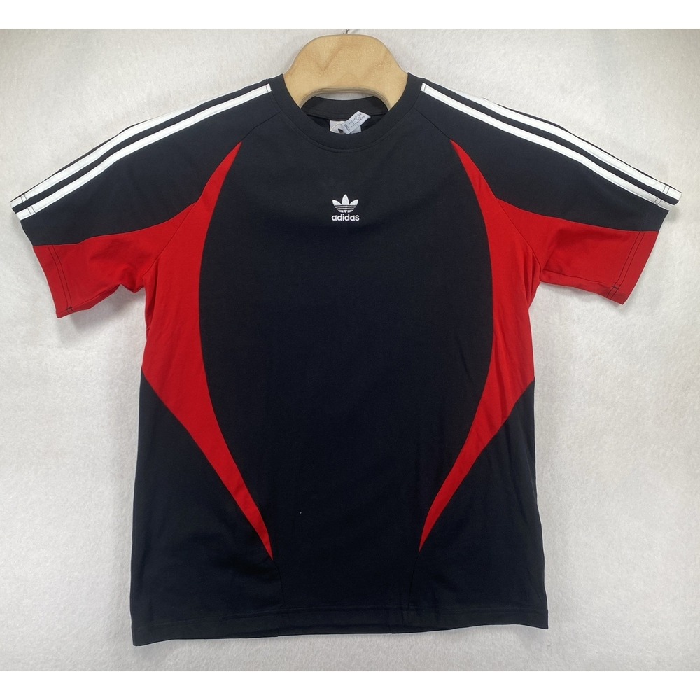 New XL adidas mens NWT colorblock tee black red white C33